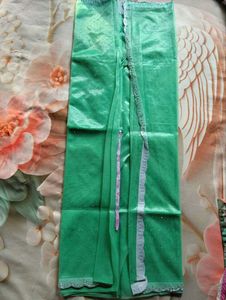 Elegant Sea Green Saree with White Lace
