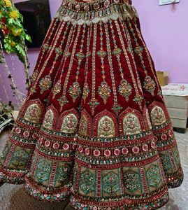 Bridal Velvet Lehenga with stitched blouse 🤌