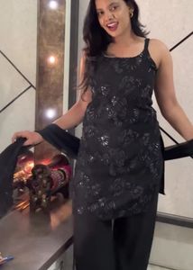Elegant Black Sequin Kurta Set