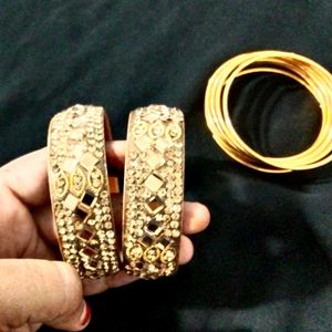 Golden Bangles Set Combo