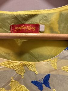 Yellow Butterfly Print Dress