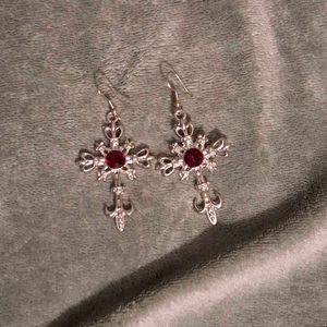 y2k gothic cross dangle earrings