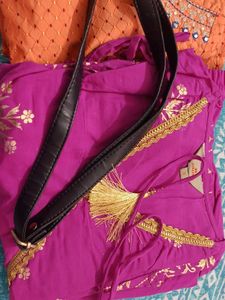 Orange &amp; Pink Kurta Set with Dupatta