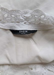 White semi sheer Top