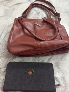 Chic Brown Faux Leather Handbag