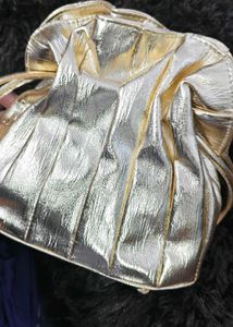 Estee lauder Elegant Gold Metallic Clutch Bag