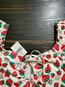 Strawberry Print Crop Top