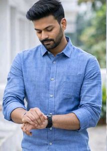 Men Blue  💙 shirt .....