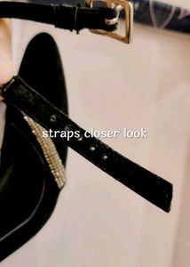 Elegant Black Heels with Rhinestones