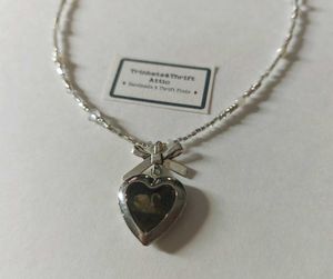 Heart Locket Swan Pendant Necklace