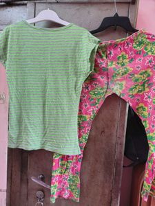 Comfy Striped Tee &amp; Floral Pyjama Set