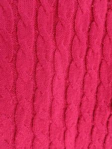 Pink Knit Sweater with White Stripes