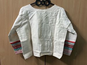 Embroidered Cropped Jacket