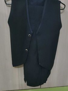 Boys Navy Blue Waist coat and Pant set