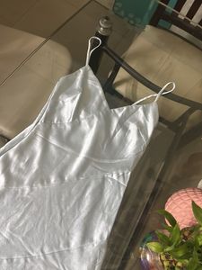 Satin Slip Dress with Slit