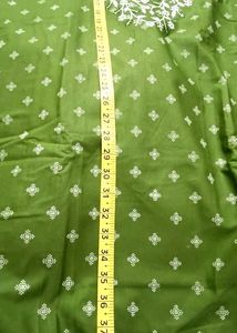 Cotton Blend UnstitchSuit Length Neck Embroidered