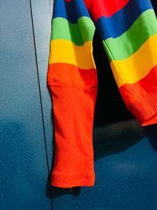 Rainbow Stripe Crewneck top