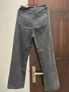Grey Wash Wide Leg Jeans