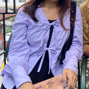 Lavender Front Tie Top