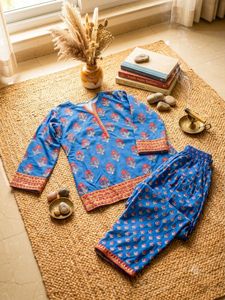 Beautiful Blue Floral Kurta Set
