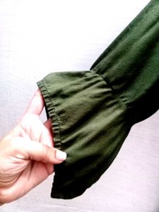 Stylish Green Tunic with Bell Sleeves