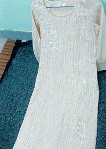 Elegant Beige Embroidered Kurta