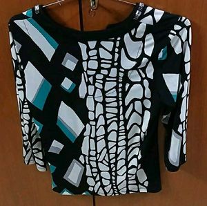 Stylish Geometric Print Top - L Size