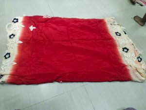 Red Saree with Embellished Blouse