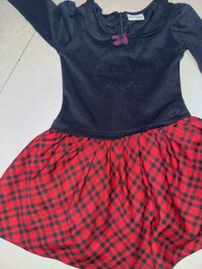 Adorable Red & Black Plaid Dress