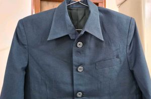 Partywear Navy Blue woollen Blazer style coat