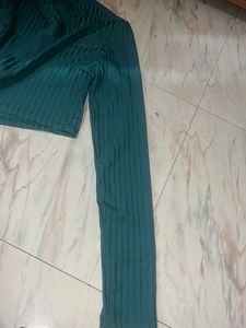 Ribbed Mock Neck Long Sleeve Top with bottom