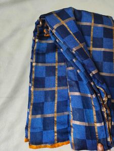 Vibrant Yellow &amp; Blue Saree Set
