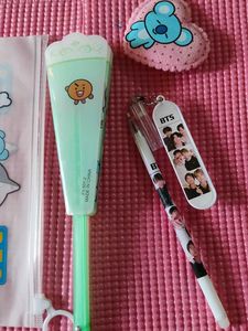 BTS BT21 Pouch, pen, fan &amp; hair accessory