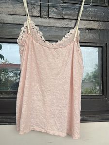 Pink Lace Trim Camisole