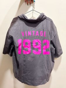 collar neck vintage crop top