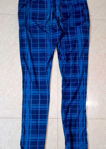 Blue Plaid Track Pants