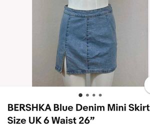 Bershka light wash Mini Denim Skirt