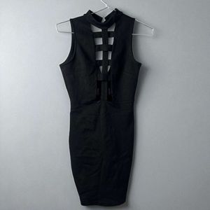 Sleek Black Mini Dress Size s
