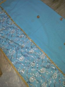 Blue Embroidered Saree