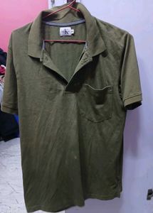 Men's Calvin Klein Olive Green Polo Shirt