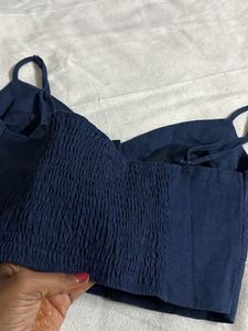 Navy Button-Front Cami Top