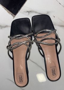 Sparkling Embellished Flat Sandals