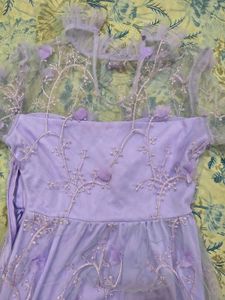 Urbanic savana Elegant Lilac Embroidered Maxi Dres