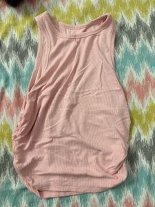 Soft Pink Ribbed Tank Top