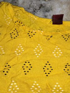 Yellow Printed Kurta