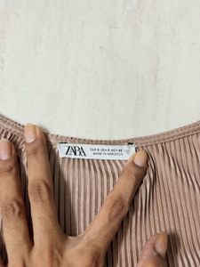 ZARA Pleated Long Sleeve Top