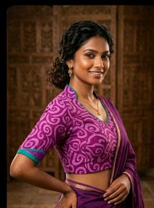 Elegant Purple Printed Blouse