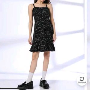 polka dot black dress for women
