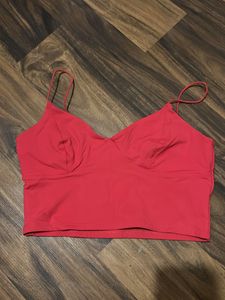Red Spaghetti Strap Crop Top