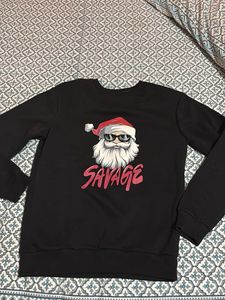 Santa Graphic Print Sweatshirt